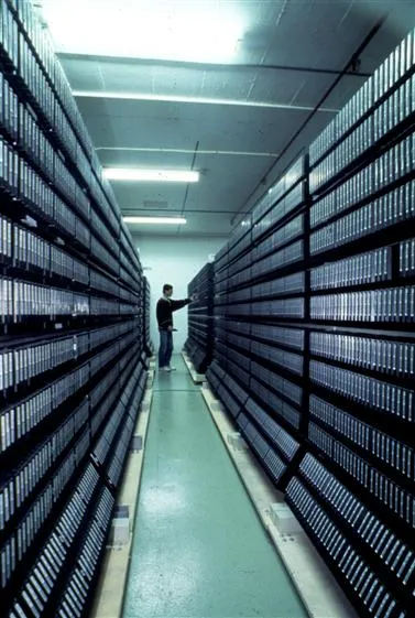 View of part of the magnetic tape vault at CERN’s computer centre